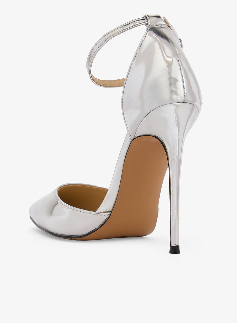 Namshi x Silver Metallic High Heel Pumps - Image 3